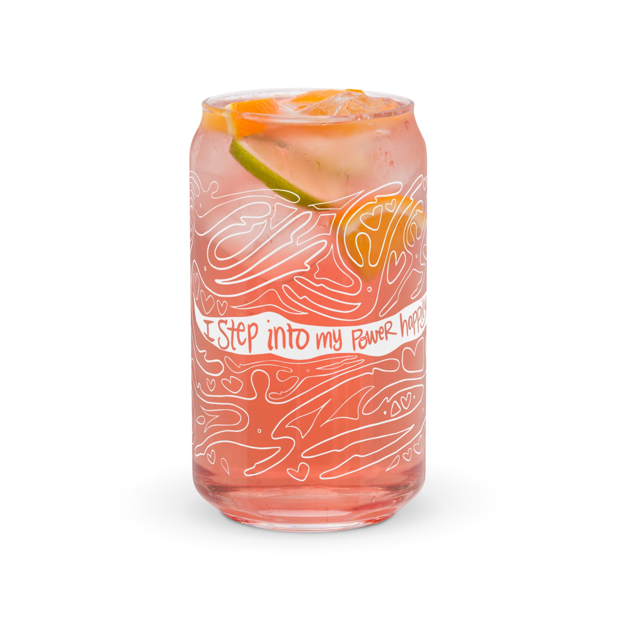 I STEP INTO MY POWER HAPPILY GLASS TUMBLER
